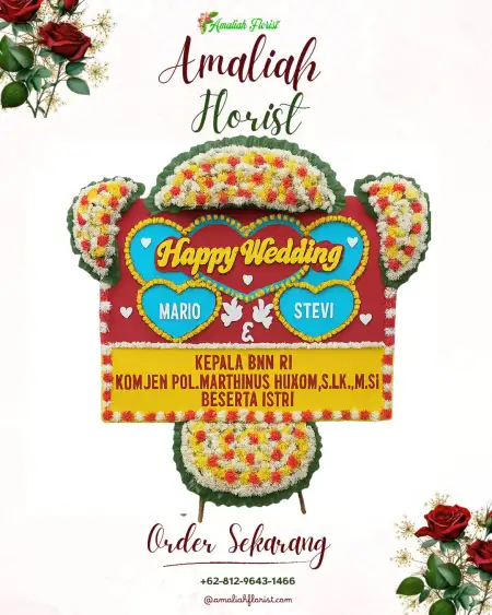 Papan Bunga Pernikahan Beketel